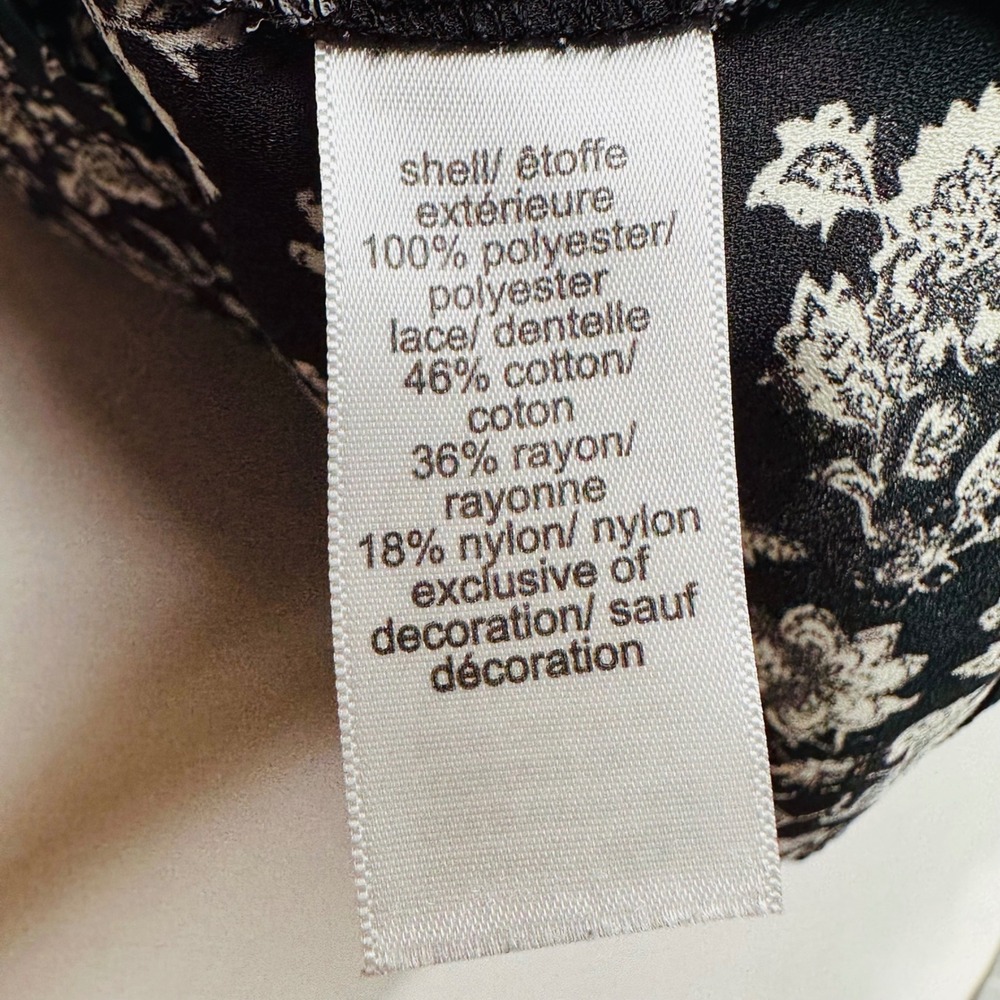 Maurices‎ Sleeveless Blouse Black White Lace Lightweight Floral Womens Medium - Picture 8 of 8